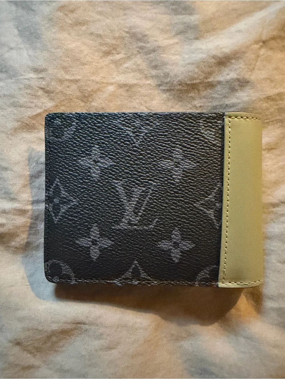Louis Vuitton Monogram Eclipse Bi-Fold Wallet in Black and Olive Green